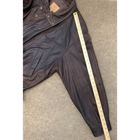 Vintage Georgetown Leather Design Jacket Mens XL Oversized Lined Patina 80s - Picture 6 of 10